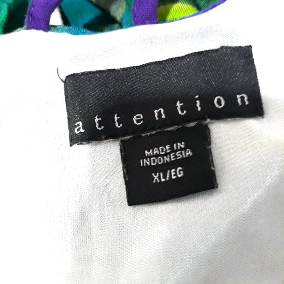 Attention Dress Maxi Sleeveless Multicolor Purple Green Blue Cutout Deta… - Picture 9 of 11